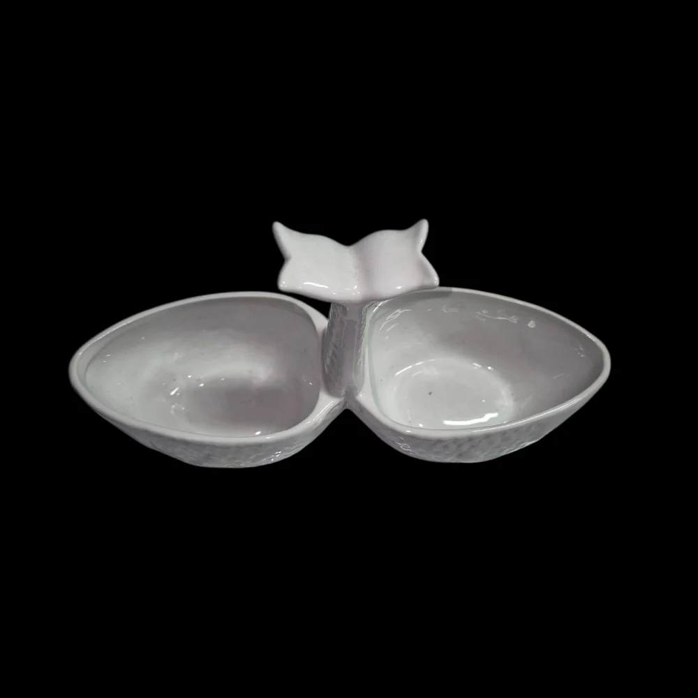 Pier 1 Imports Zoology Goldfish Condiment Server Porcelain White Whimsical
